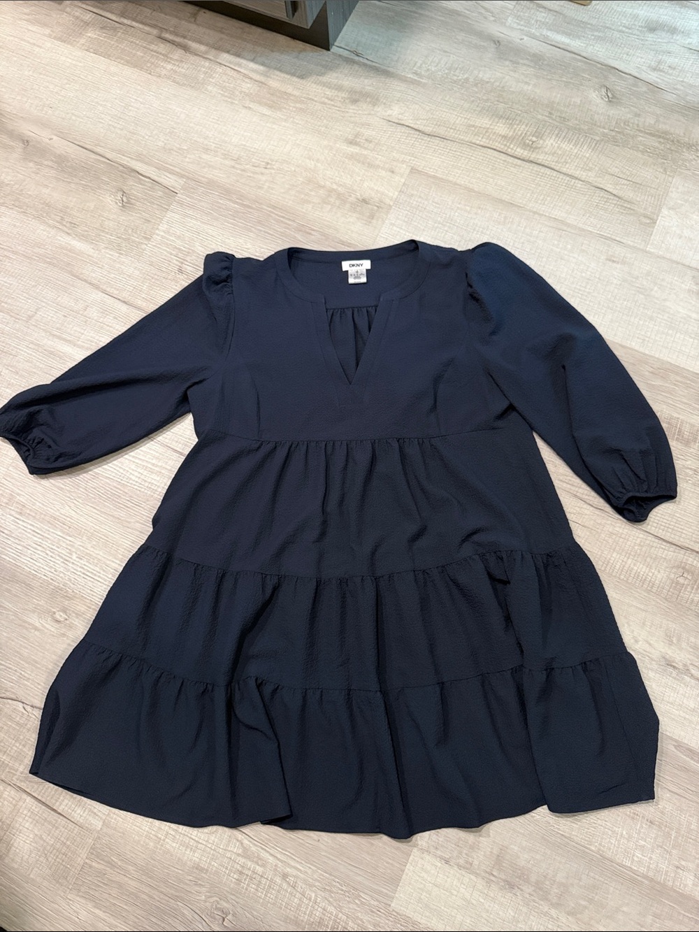 DKNY Navy Textured Dress